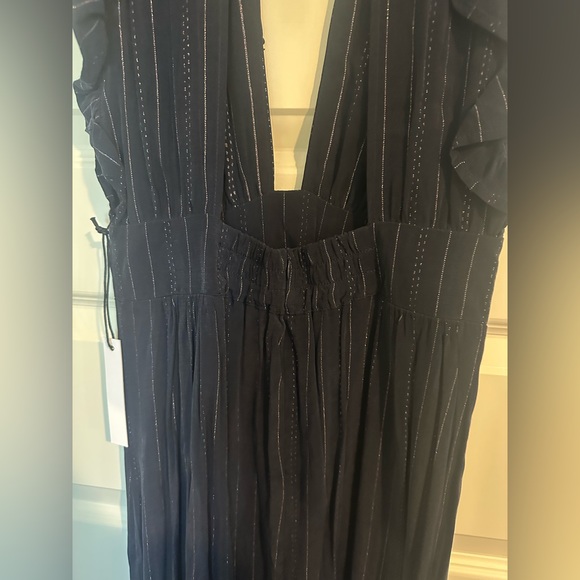 NWT Stillwater Jessie Midi Dress Navy Metallic Stripe - Picture 6 of 10